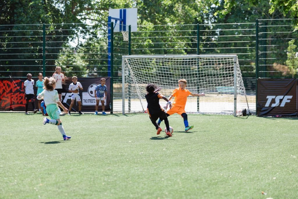 Match action at a TSF youth football event